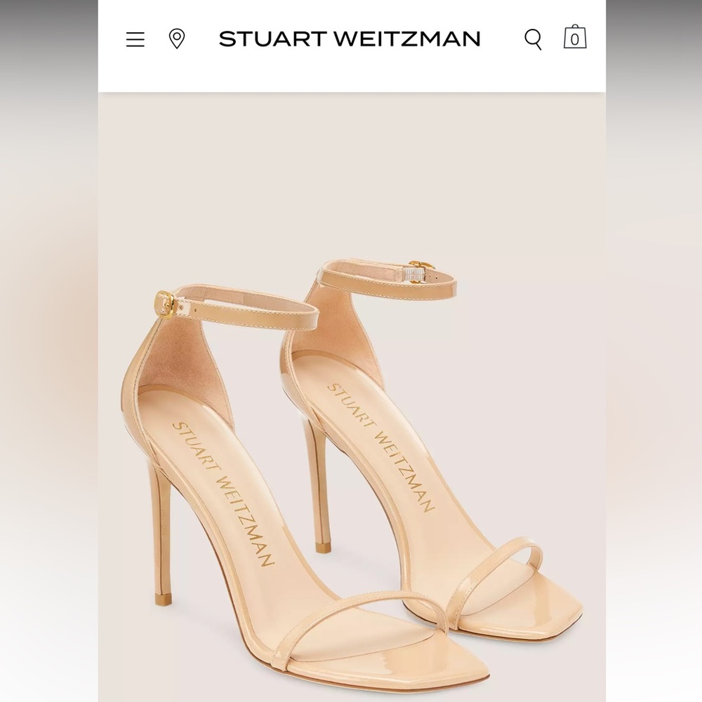 Stuart Weitzman Women’s M8.0 Nudistsong Adobe Aniline Ankle strap sandals